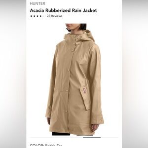 NWT Hunter Acacia rubberized rain jacket small